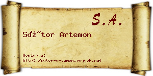 Sátor Artemon névjegykártya